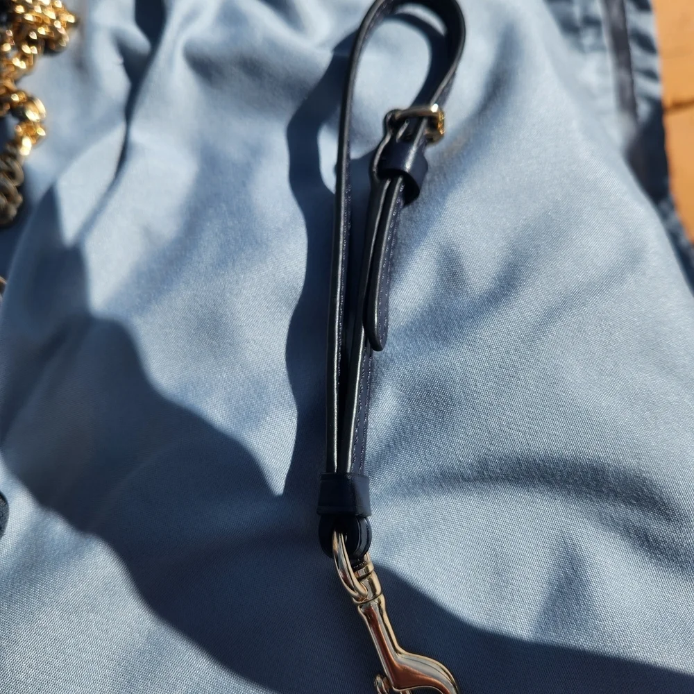 Coach Kleo Navy Leather and Suede Crossbody Bag